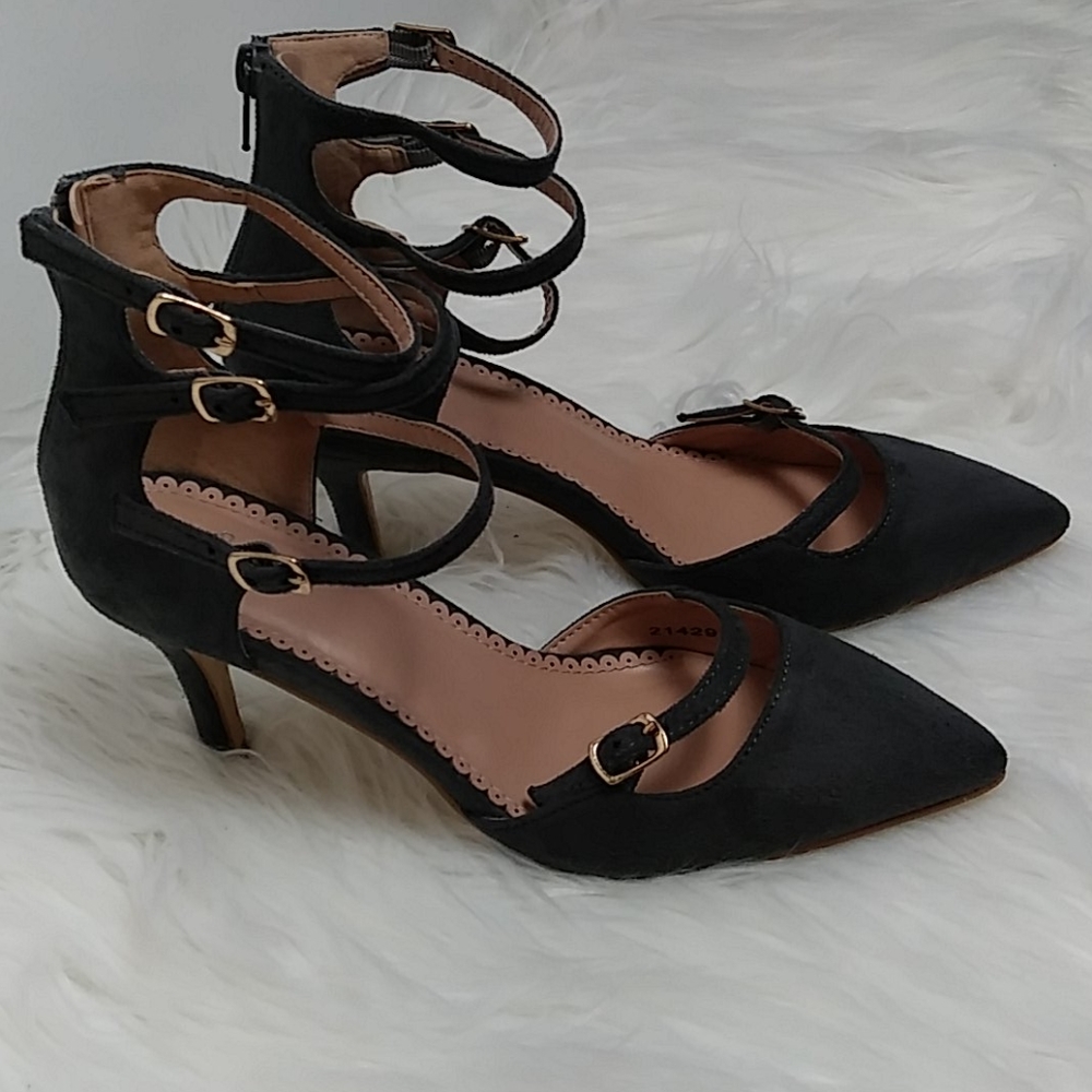 Grey Strappy Heels Size 8